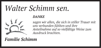 Traueranzeige von Walter Schimm von Pegnitz-Zeitung